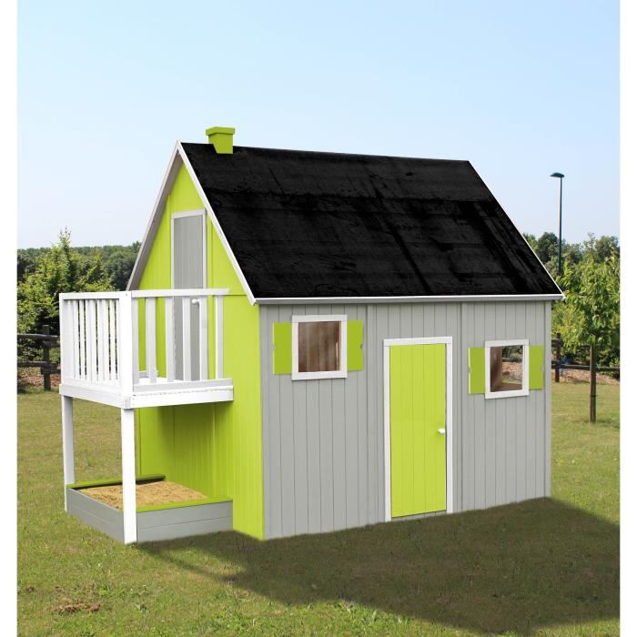 Cabane En Bois Pour Enfant - Soulet - Duplex - Maisonnette En Bois A Etage - Dimensions 3060x2120x2490mm