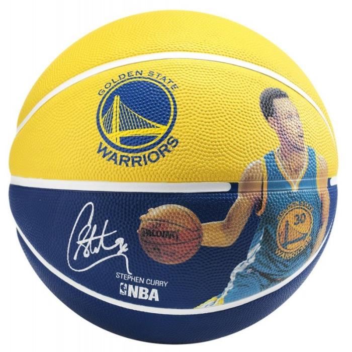 Spalding Ballon De Basket Ball Nba Player Stephen Curry Jaune Et Bleu Taille 7