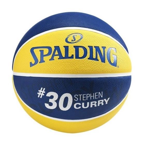 Spalding Ballon De Basket Ball Nba Player Stephen Curry Jaune Et Bleu Taille 7