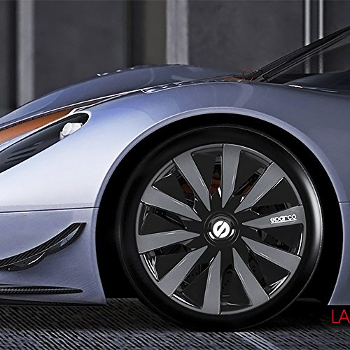 Sparco 4 Enjoliveurs Lazio 14 Noir Et Argent