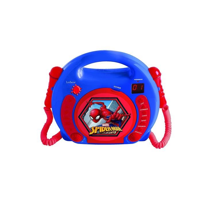 Lecteur Cd Karaoke Spiderman - Lexibook - 2 Micros Inclus - Bleu - Enfant