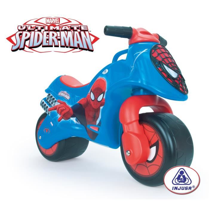 Porteur Moto Neox Ultimate Spiderman - Injusa - Garcon - A Partir De 18 Mois - Bleu Et Rouge