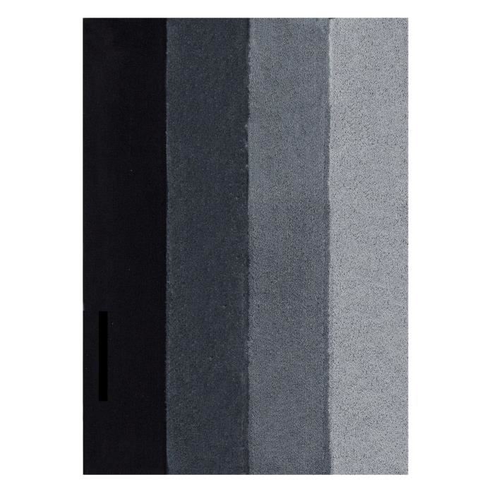 SPIRELLA Tapis de bain FOUR 55x65 cm Gris et noir