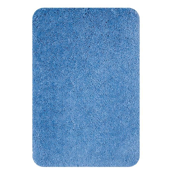 Tapis De Bain Highland Spirella 60x90 Cm 100 Polyester Hauteur De Fibre De 40 Mm Bleu Ciel