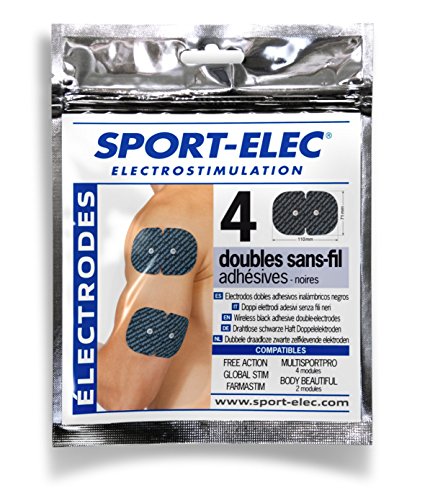 Sport-elec Easf - Lot De 4 Double Electrodes Pour Appareils Noir Adultes - Neuf