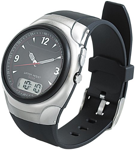 Montre Bracelet Radio Pilotee - St. Leonhard - Rc-1240.duo - Double Affichage - Bracelet En Acier - Noir