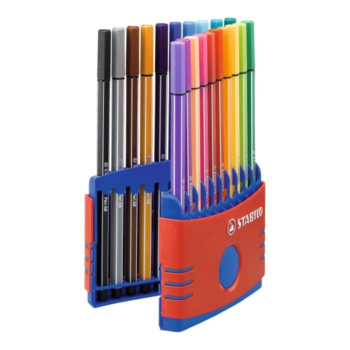 Stabilo Pen 68 Colorparade X Lot De 20 Feutres De Coloriage Decor Pack Rouge