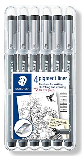 Feutres Pointe Calibree - Staedtler - Étui 6 - Encre Pigmentee - Resistant A Leau