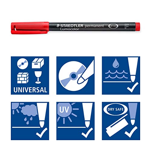 Feutre Staedtler Lumocolor Permanent 06 Pochette De 8 Assortis Indelebile Fine