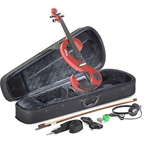 Stagg Evn 4/4 Mrd Violon Electrique Rouge Metallique + Etui Souple