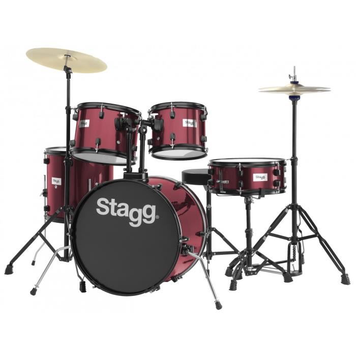 Stagg Tim120b Wr - Batterie Acoustique 20 Rouge Complete Batterie