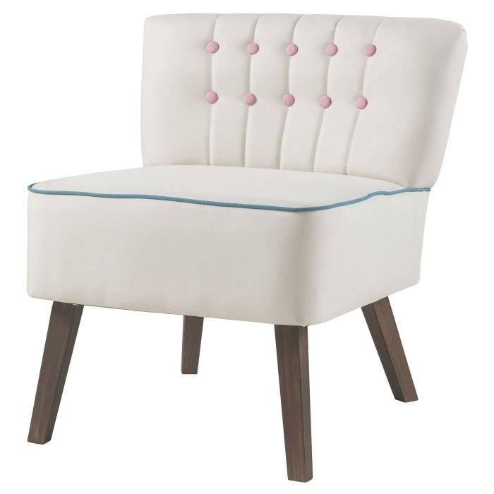 Fauteuil Design Confortable Briz Blanc Et Rose