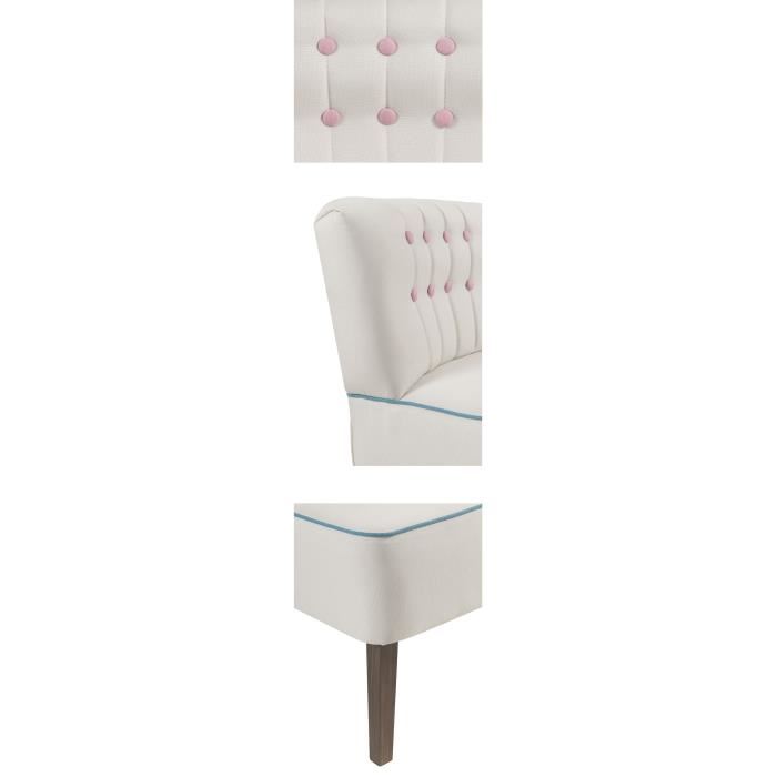 Fauteuil Design Confortable Briz Blanc Et Rose