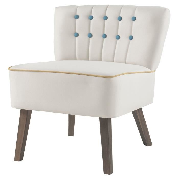 Fauteuil Design Confortable Briz Blanc Et Bleu