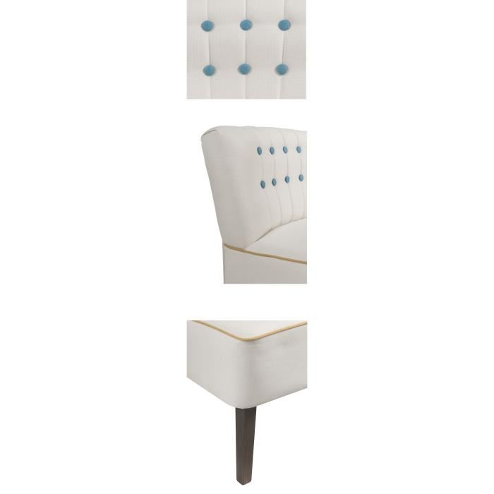 Fauteuil Design Confortable Briz Blanc Et Bleu