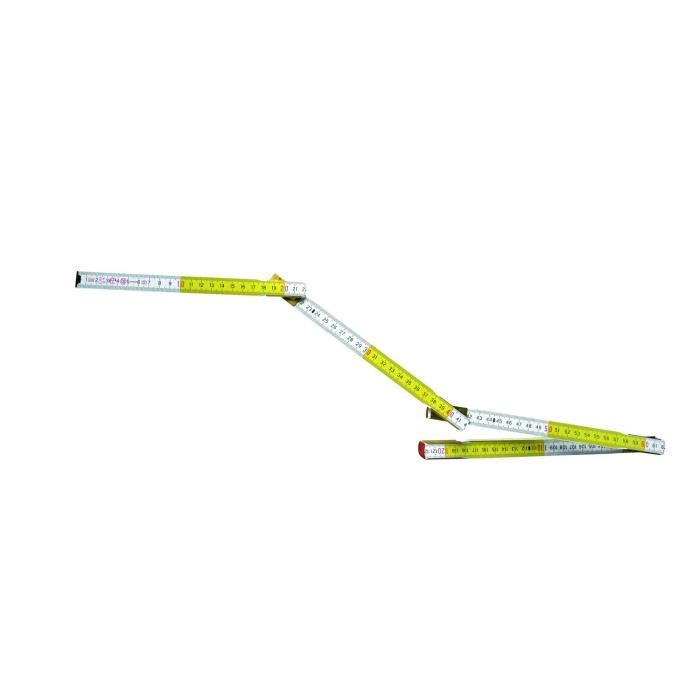 Mesure pliante en bois ressort acier Stanley - Longueur 2 m - Blanc