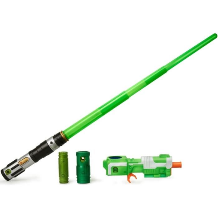 Star Wars - Sabre Laser Avec Blaster Integre - Hasbro - Personnalisable - Vert