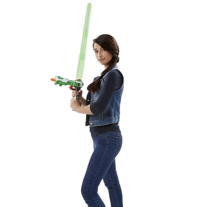 Star Wars - Sabre Laser Avec Blaster Integre - Hasbro - Personnalisable - Vert