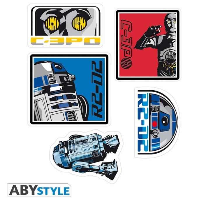 Stickers Star Wars - 16x11cm  / 2 Planches - R2-d2  / C3po - Abystyle