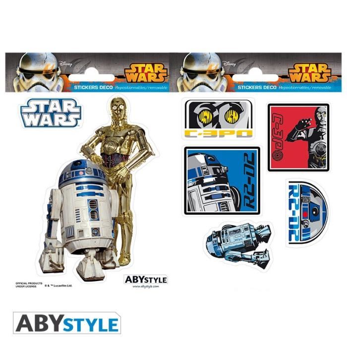 Stickers Star Wars - 16x11cm  / 2 Planches - R2-d2  / C3po - Abystyle