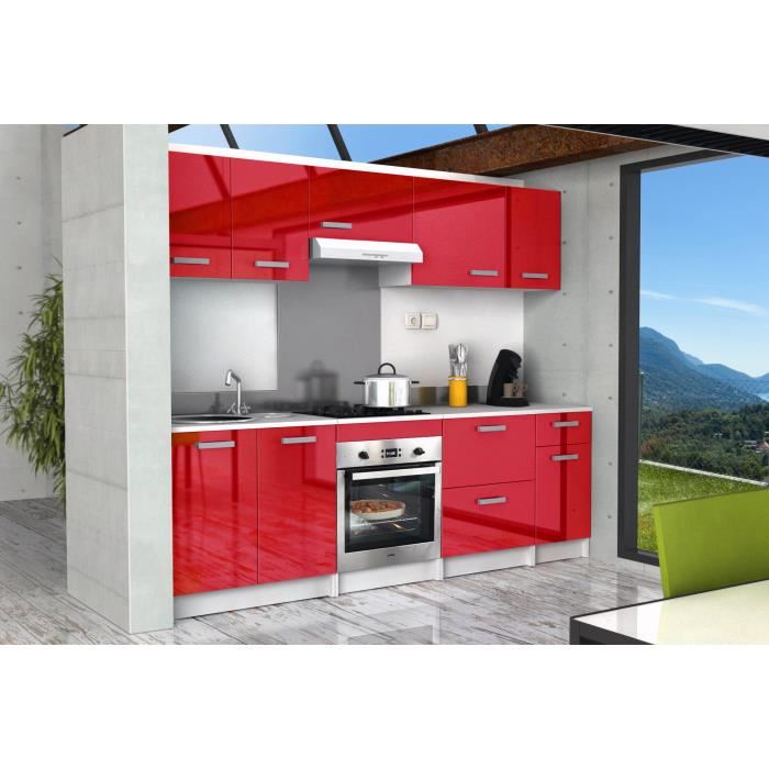 Start Caisson Bas De Cuisine L 40 Cm Avec Plan De Travail Inclus - Rouge Brillant