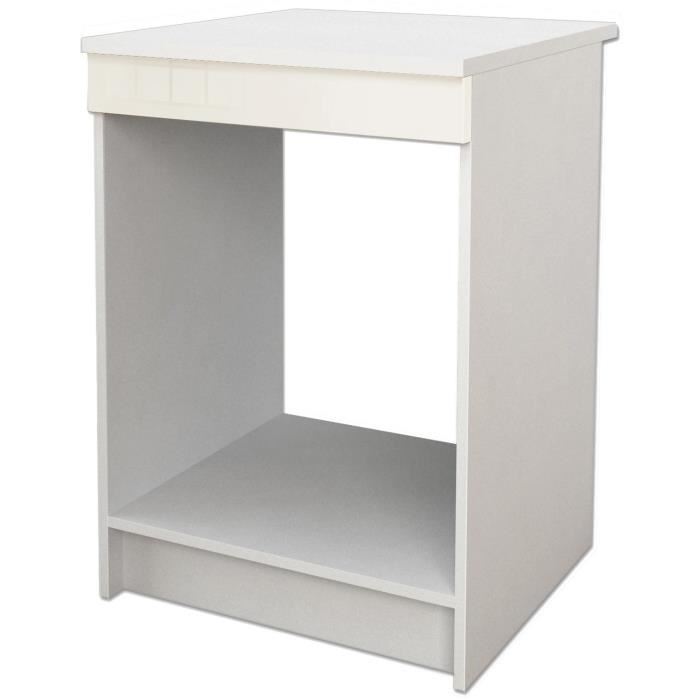 Start Meuble Four Avec Plan De Travail L 60 Cm - Ivoire Brillant