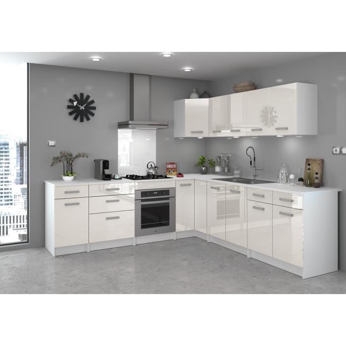 Start Meuble Four Avec Plan De Travail L 60 Cm - Ivoire Brillant