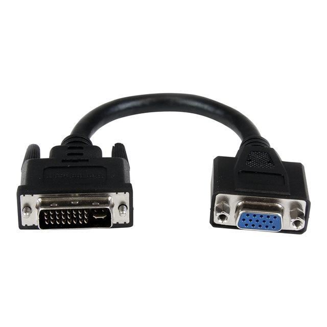 Cable Adaptateur Dvi Vers Vga De 20cm - M/f - Noir - Convertisseur Dvi-i Vers Hd15 De 20 Cm - M/f - Dvivgamf8in