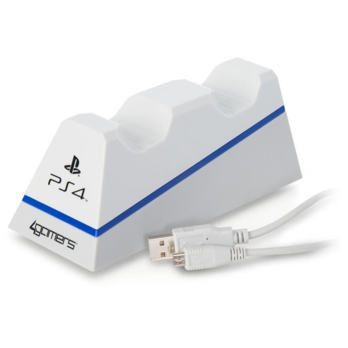 Station de chargement double avec kit de nettoyage pour PS4 - Blanc