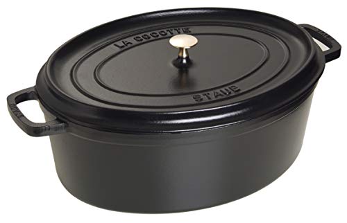 Staub Cocotte Ovale  - En Fonte - Emaillee - 31 Cm - 55l - Noir Mat