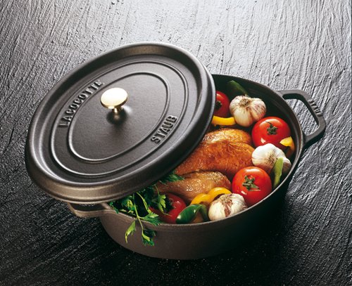 Cocotte Ovale Staub 405093700 A 37 Cm Noir Mat 8 Litres
