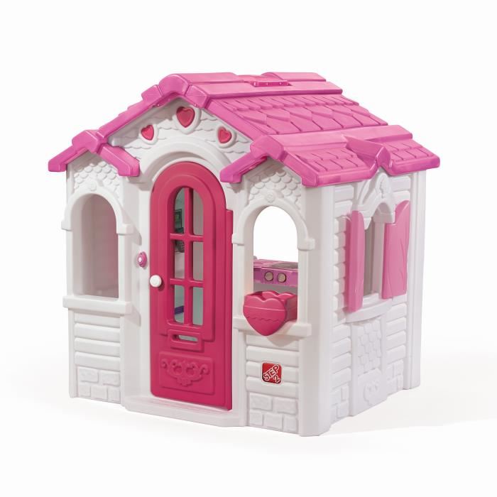 Step2 Sweetheart Maison Enfant En Plastique Maison De Jeux Rose Pour Lexterieur Jardin Maisonnette