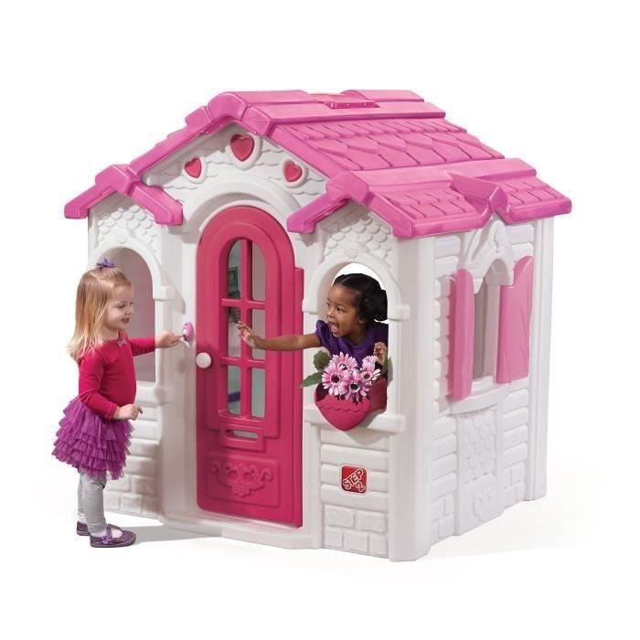 Step2 Sweetheart Maison Enfant En Plastique Maison De Jeux Rose Pour Lexterieur Jardin Maisonnette