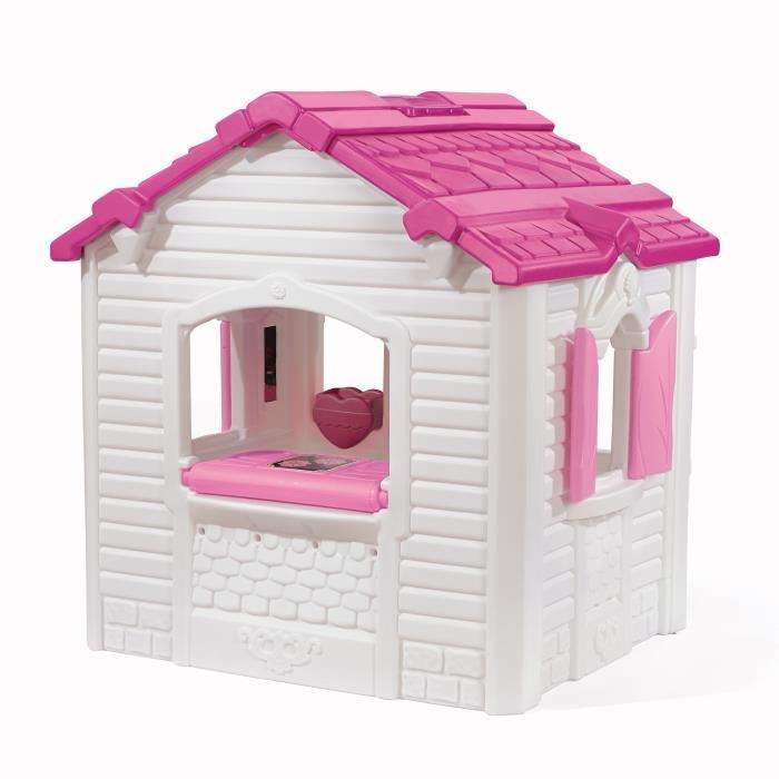 Step2 Sweetheart Maison Enfant En Plastique Maison De Jeux Rose Pour Lexterieur Jardin Maisonnette