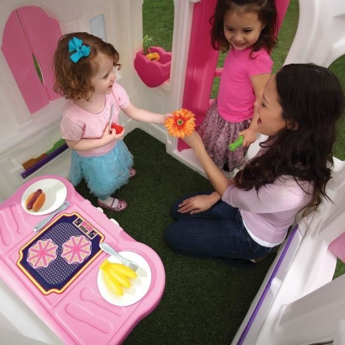 Step2 Sweetheart Maison Enfant En Plastique Maison De Jeux Rose Pour Lexterieur Jardin Maisonnette