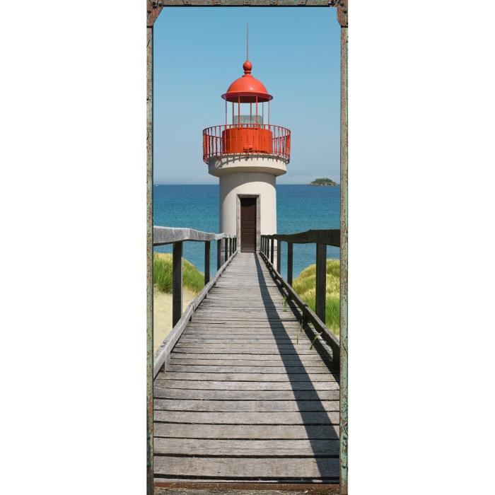 Sticker Porte Cape Code 83 Cm x 204 Cm Plage