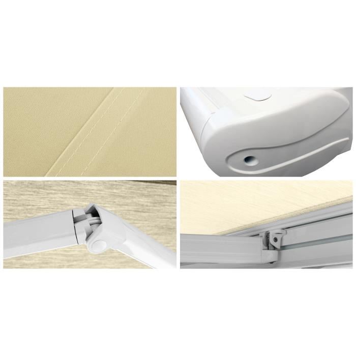 Store Banne Motorise Coffre Integral 4x35 M Beige Structure Blanche Pur Satinee Protect Ombrazur