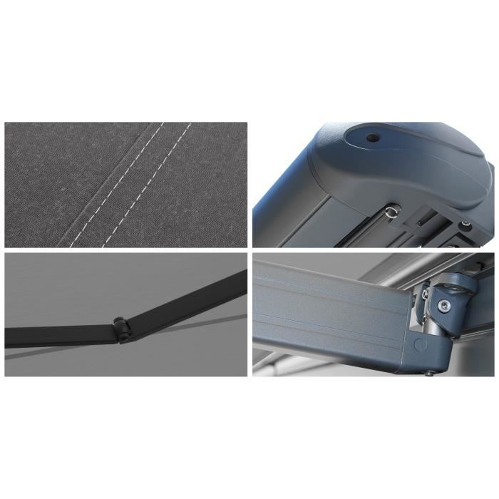 Store Banne Coffre Protect 2 Gris 5x35m Motorise Toile Grise