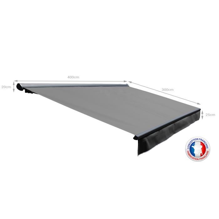 Store Banne Motorise Semi Coffre 4x3 M Gris Structure Grise Anthracite Cover Ombrazur