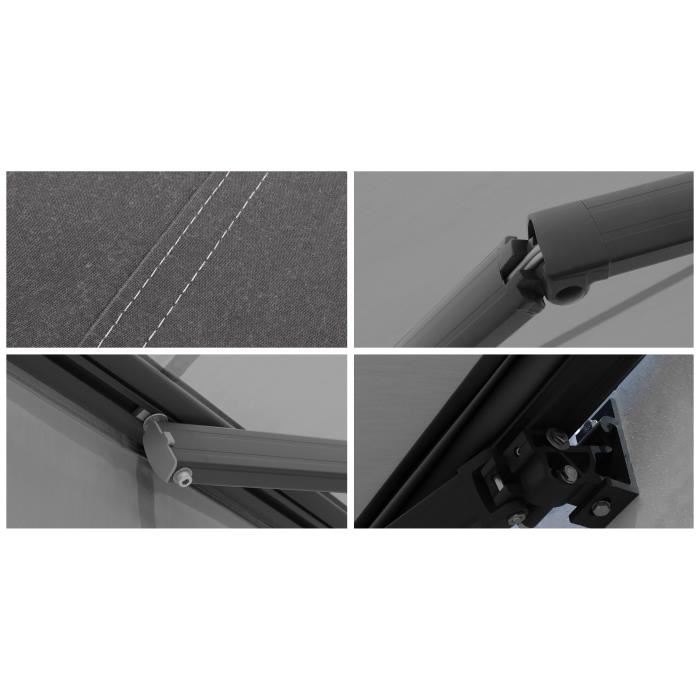 Store Banne Motorise Semi Coffre 4x3 M Gris Structure Grise Anthracite Cover Ombrazur