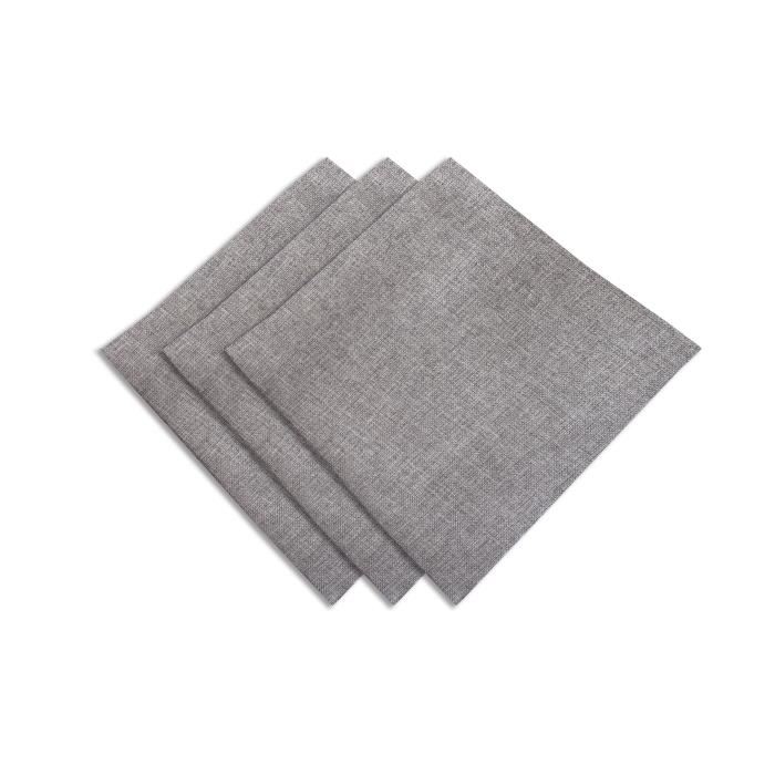 SUCRE DOCRE Lot de 3 serviettes de table BELLA 45x45 cm Gris
