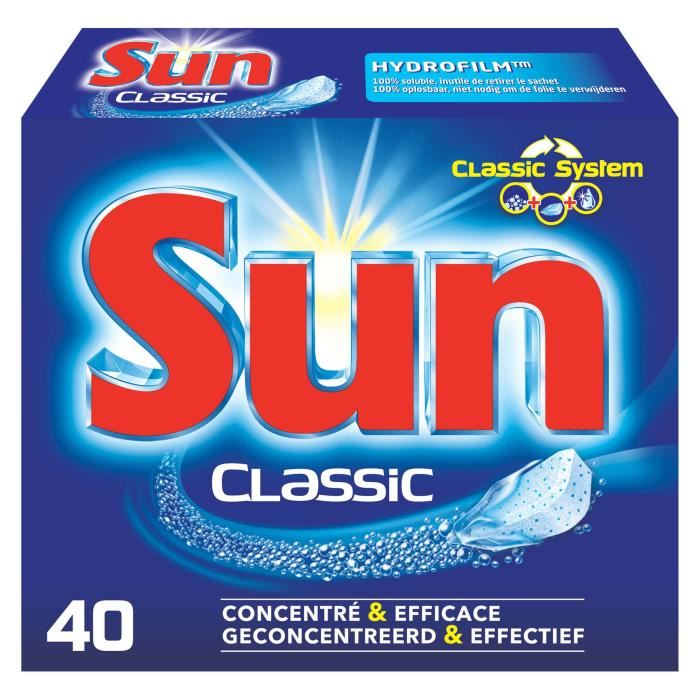 SUN Classic pastilles lave-vaisselle - 40 Pastilles