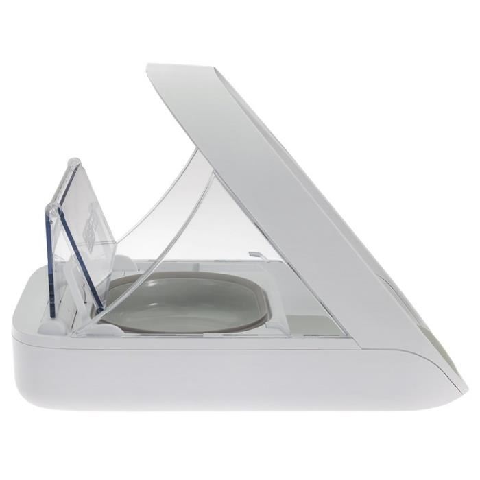 Surefeed Distributeur De Nourriture Croquettes A Puce Electronique Blanc Bol Simple Un Bol Double Un Tapis Et Un Medaillon