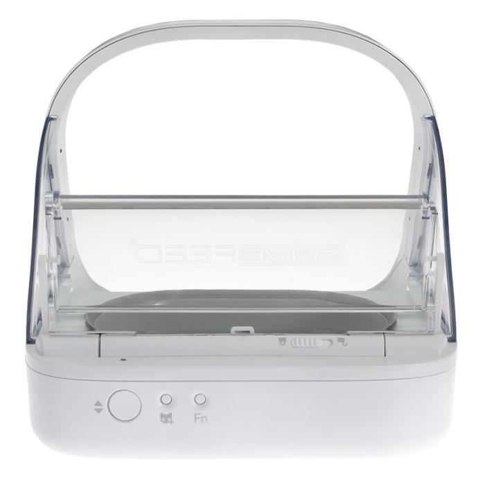 Surefeed Distributeur De Nourriture Croquettes A Puce Electronique Blanc Bol Simple Un Bol Double Un Tapis Et Un Medaillon