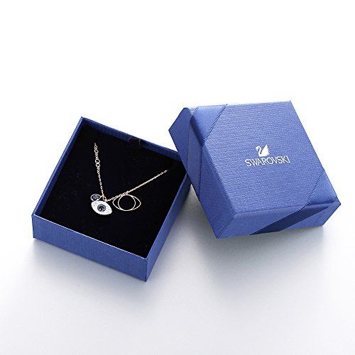 Pendentif - Swarovski - Duo Evil Eye - Metal Dore Rose - Cristaux Multicolores - Garanti 2 Ans