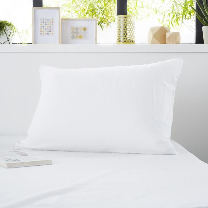 Sweetnight Protege Oreiller 100% Coton Anti-retrecissement Absorbant Silencieux Et Respirant 50x70 Cm