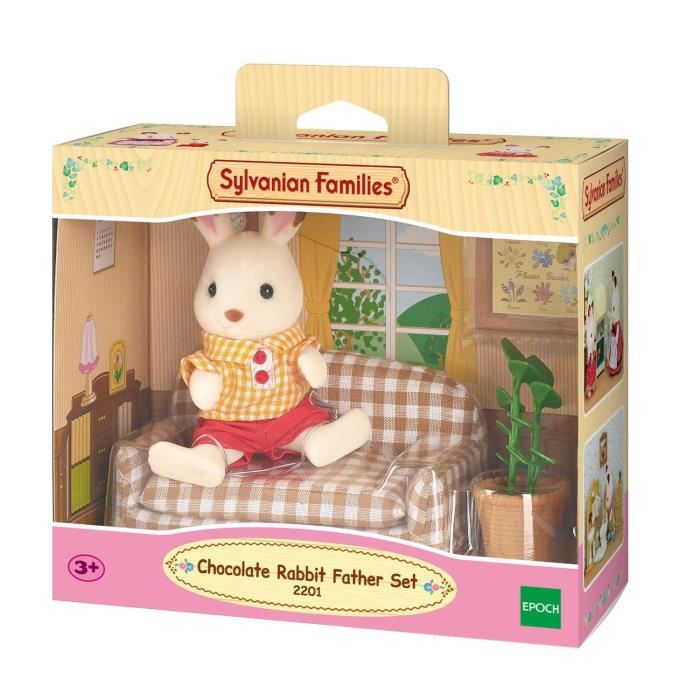 Salon - Sylvanian Families - 5013 Papa Lapin Chocolat Et Accessoires - Vert - Interieur