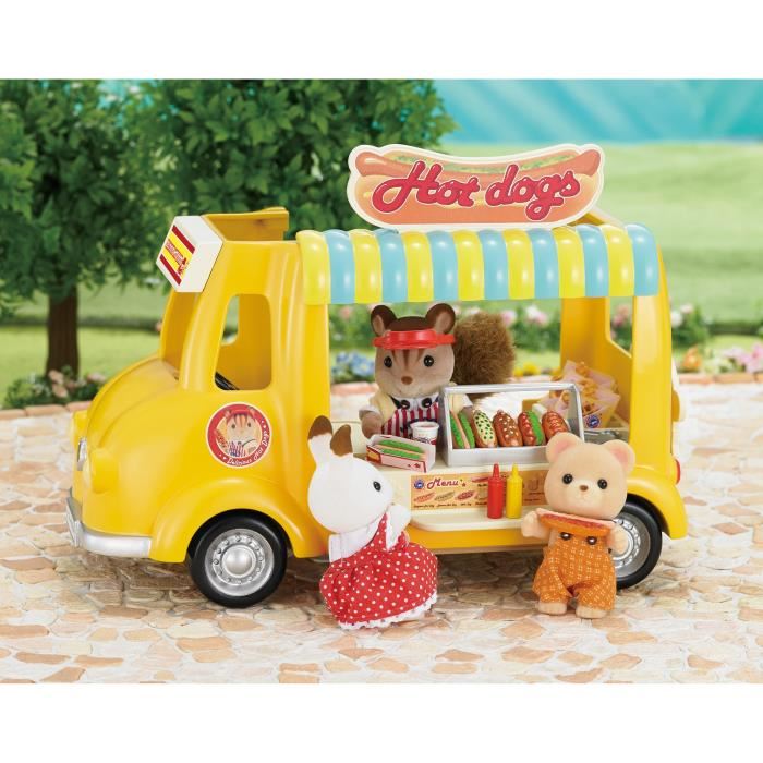 Sylvanian Families - Camion Restaurant 5240 - Avec 40 Accessoires - Garcon Et Fille - A Partir De 3 Ans