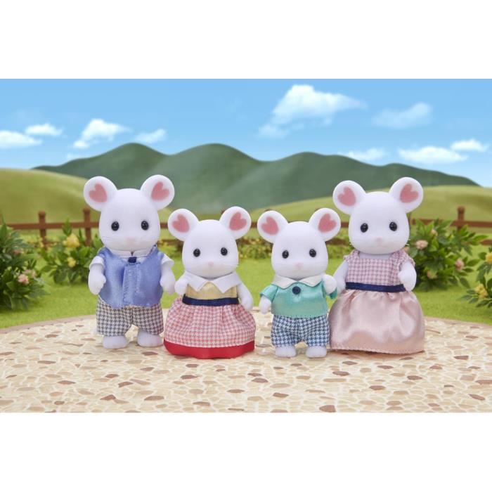 Figurine Famille Souris Marshmallow Sylvanian - Sylvanian Families - 5308 - Articulee Et Habillee - Mixte