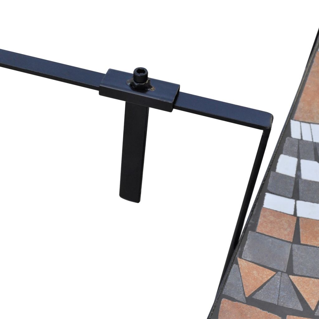 Vidaxl Table Suspendue De Balcon Terre Cuite Et Blanc Mosaique 41126